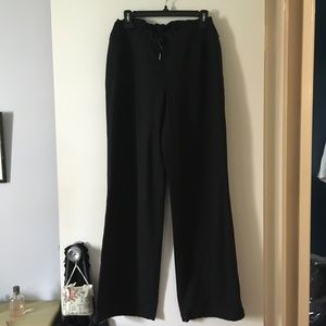 LULULEMON Retro Drawstring Wide Leg Black Pants L 12 Tall